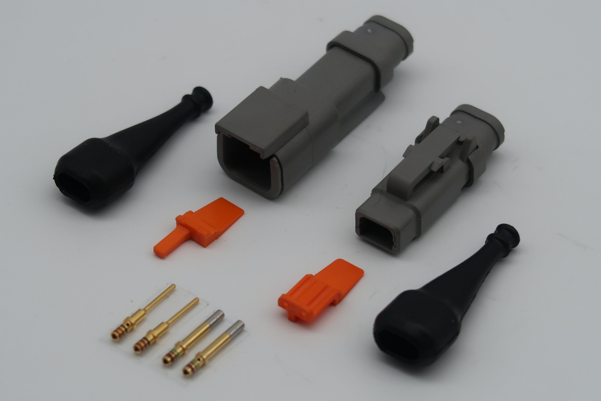 2 PIN DTM KIT WITH HEATSHRINK GLAND AND DTM RUBBER BOOT SPEC 1