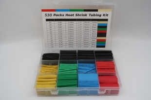 530 PIECE HEATSHRINK COLOURED TUBING KIT