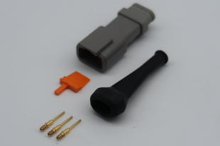 DTM04-3P-E007 WITH 2 PIN RUBBER AMP BOOT