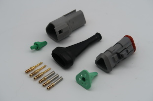 3 PIN DT KIT WITH HEATSHRINK GLAND AND 3 PIN RUBBER AMP BOOT