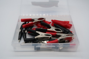 CLEARANCE - 28 x ASSORTED ALLIGATOR CLIPS RED AND BLACK